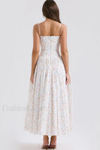 Isabella White Stylish Cotton Sundress