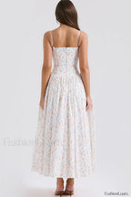 Isabella White Stylish Cotton Sundress
