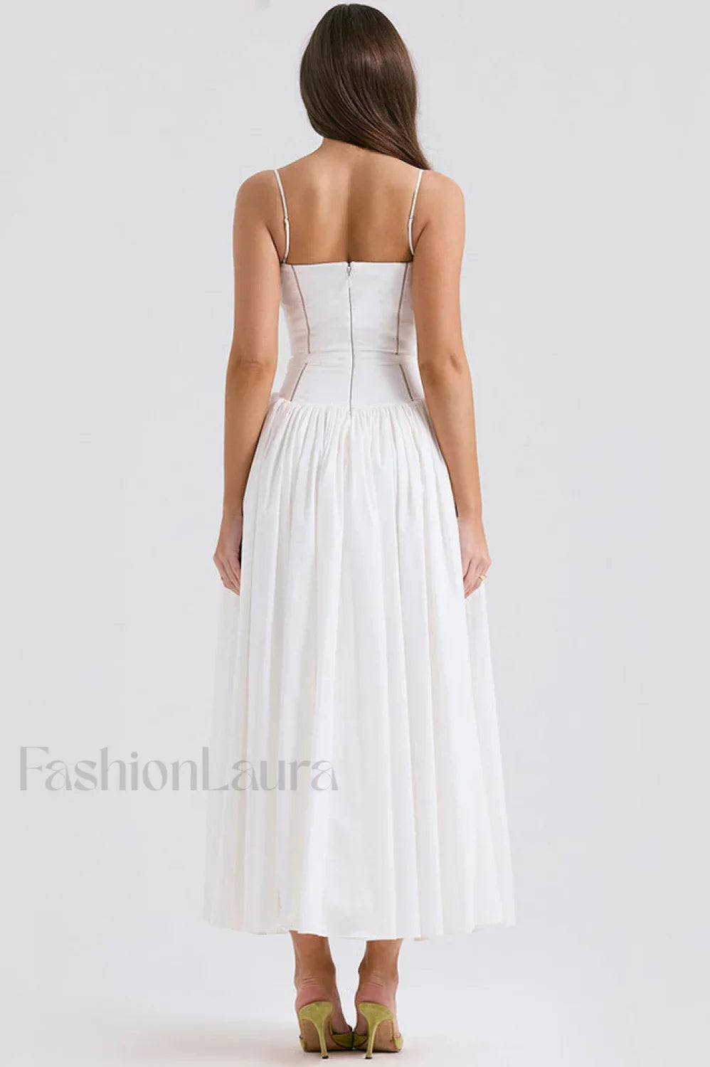 Isabella White Stylish Cotton Sundress