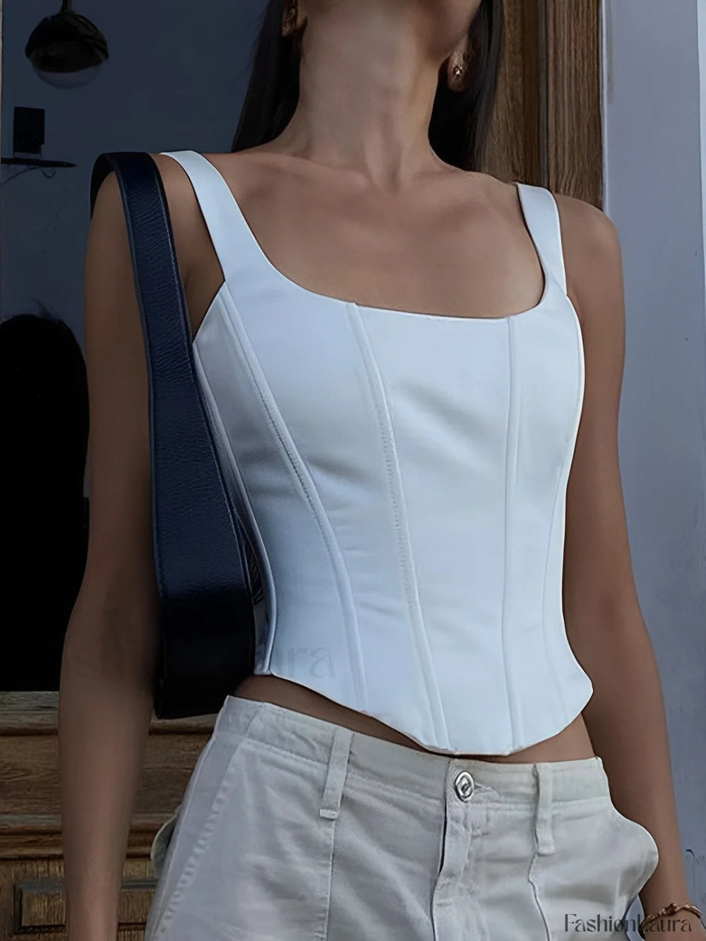 Ivory Glow Tied Crop Corset Top Corset
