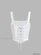 Ivory Glow Tied Crop Corset Top Corset