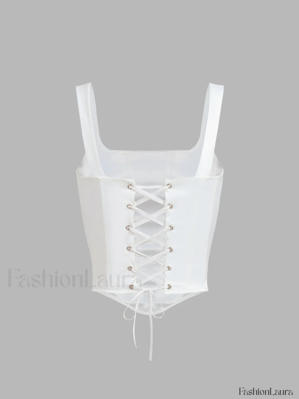 Ivory Glow Tied Trendy Crop Corset Top Tank Tops & Camis