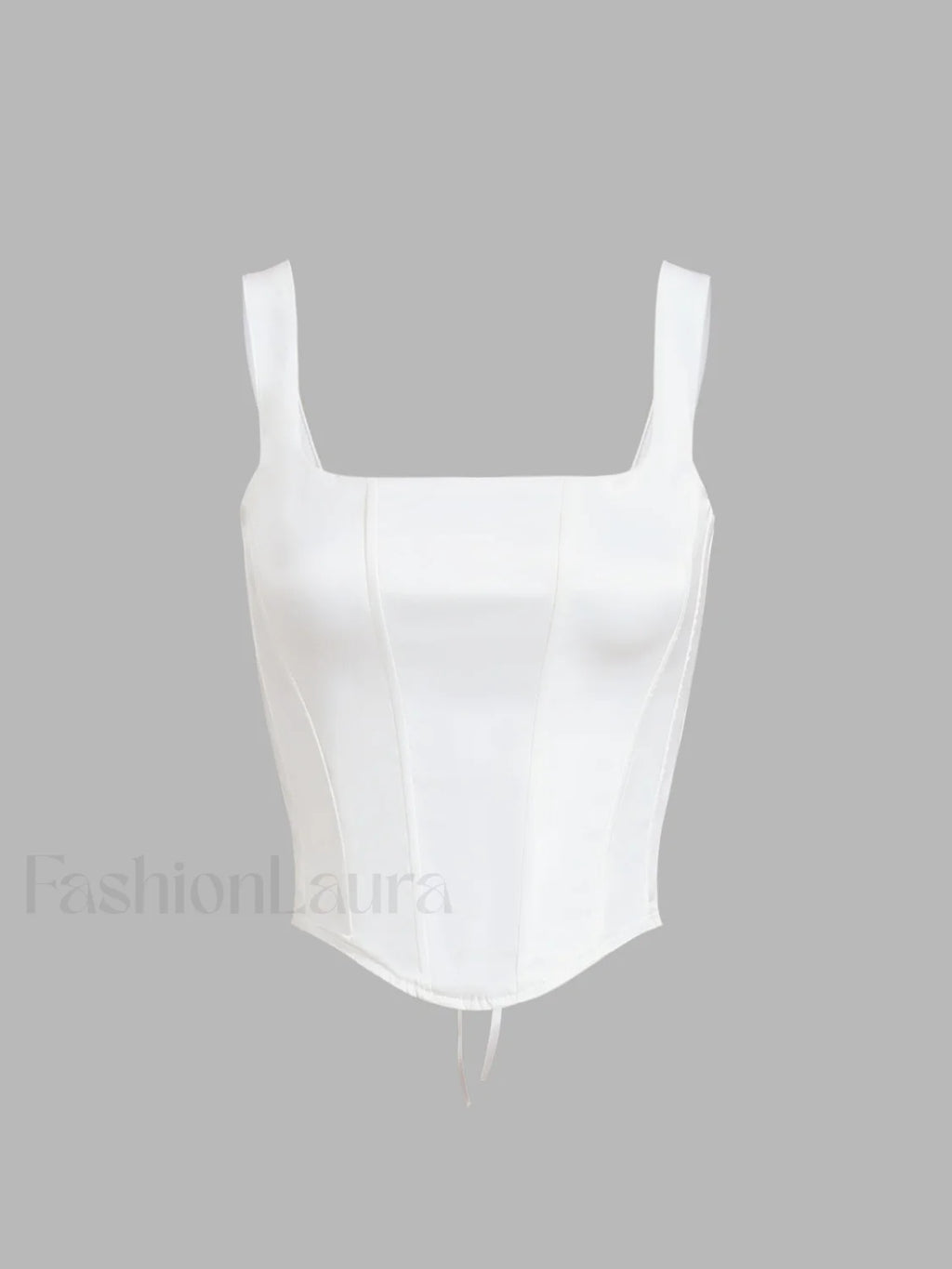 Ivory Glow Tied Trendy Crop Corset Top Tank Tops & Camis