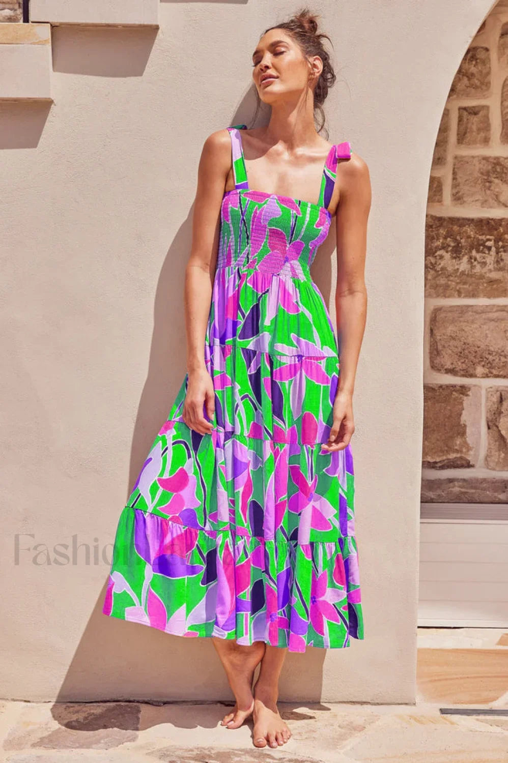 Jaclyn Smocked Stylish Maxi Dress S / 1# Main image