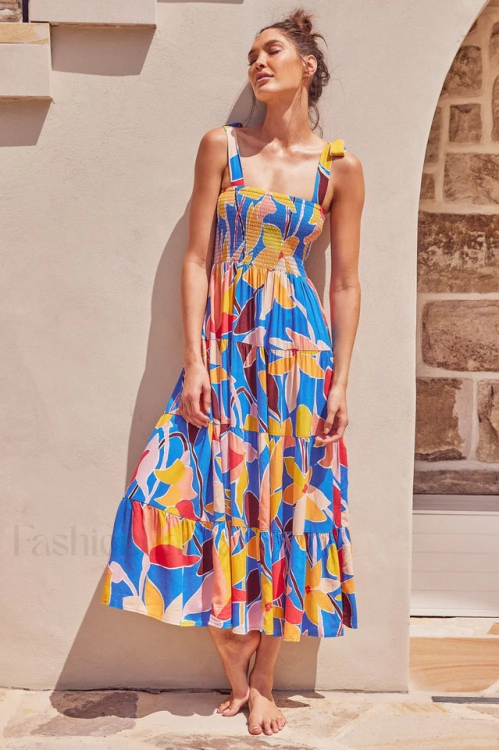 Jaclyn Smocked Stylish Maxi Dress S / 3#