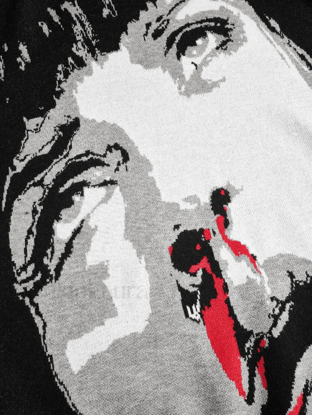 Jacquard Black Pullover Sweater Sweaters