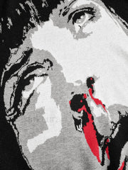 Jacquard Black Pullover Sweater Sweaters