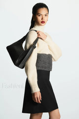 Jacquard Knit Wool Blend Cardigan