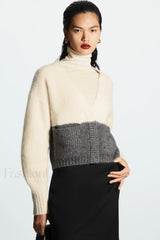 Jacquard Knit Wool Blend Cardigan Grey / S