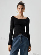 Jacquard Lace Semi sheer Trendy Bowknot Crossover Blouse Blouses