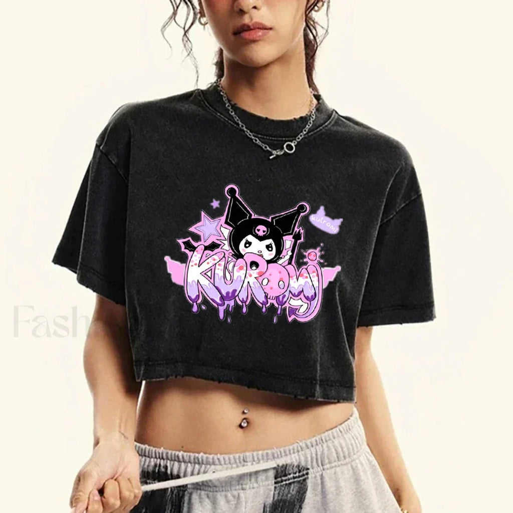 Japanese Kuromi Retro Cotton Casual T Shirt
