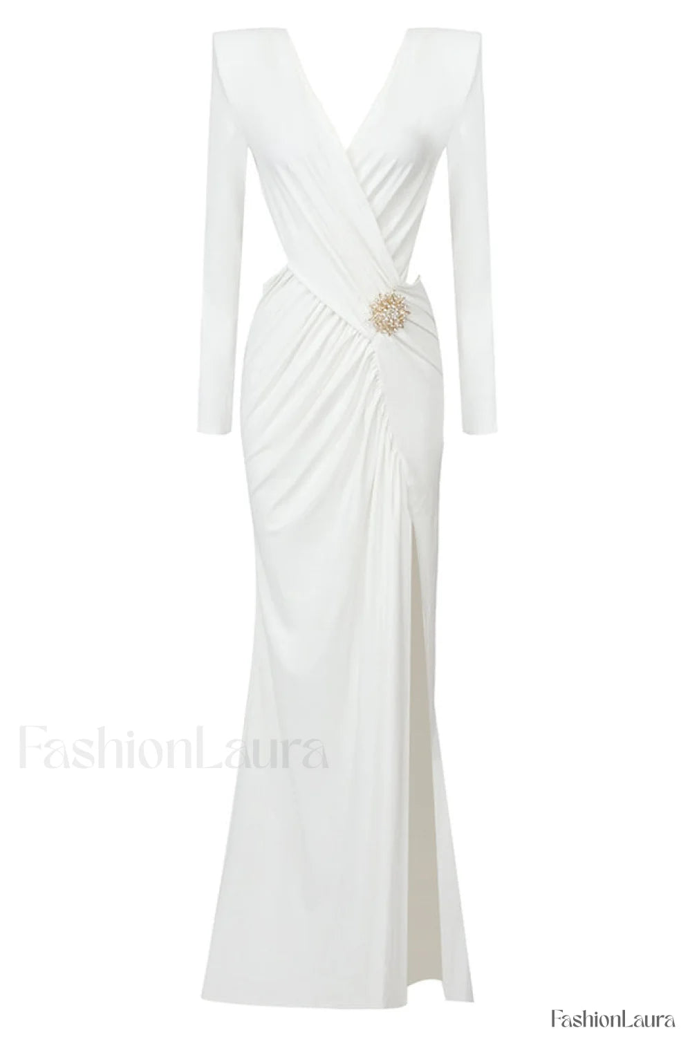 Jersey Elegant Long Dress S / White