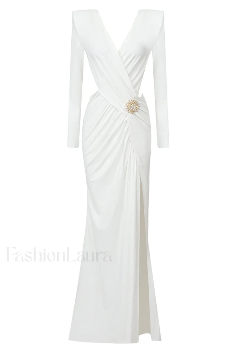 Jersey Elegant Long Dress S / White