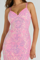 Jessa Lace Up Stylish Mermaid Sequin Dress