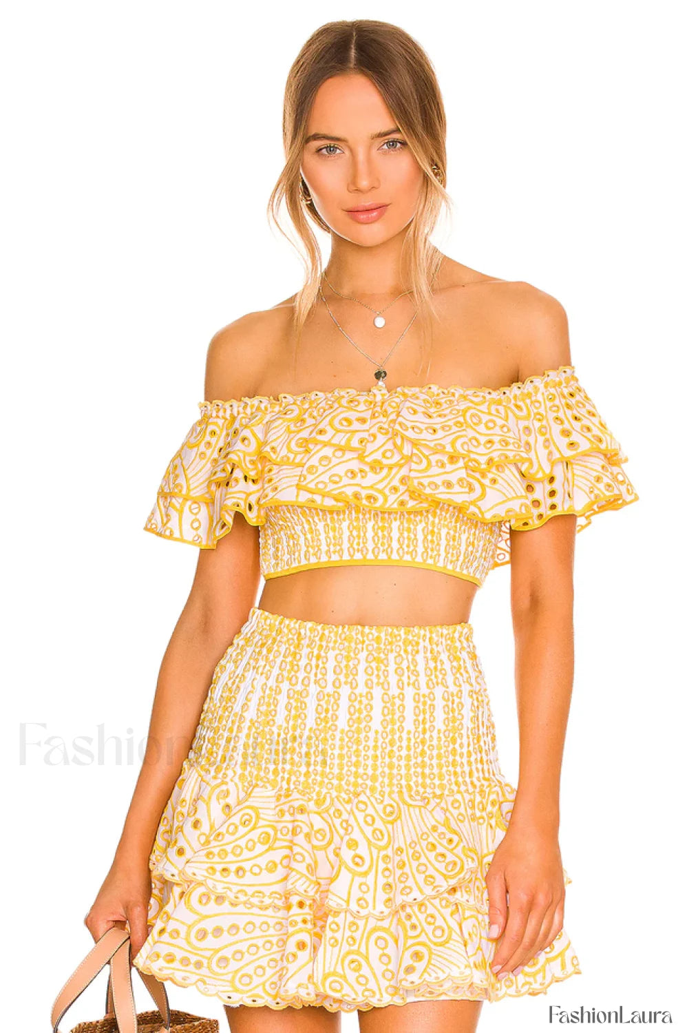 Jessica Bara Stylish Vanessa Ruffle Set S / Yellow