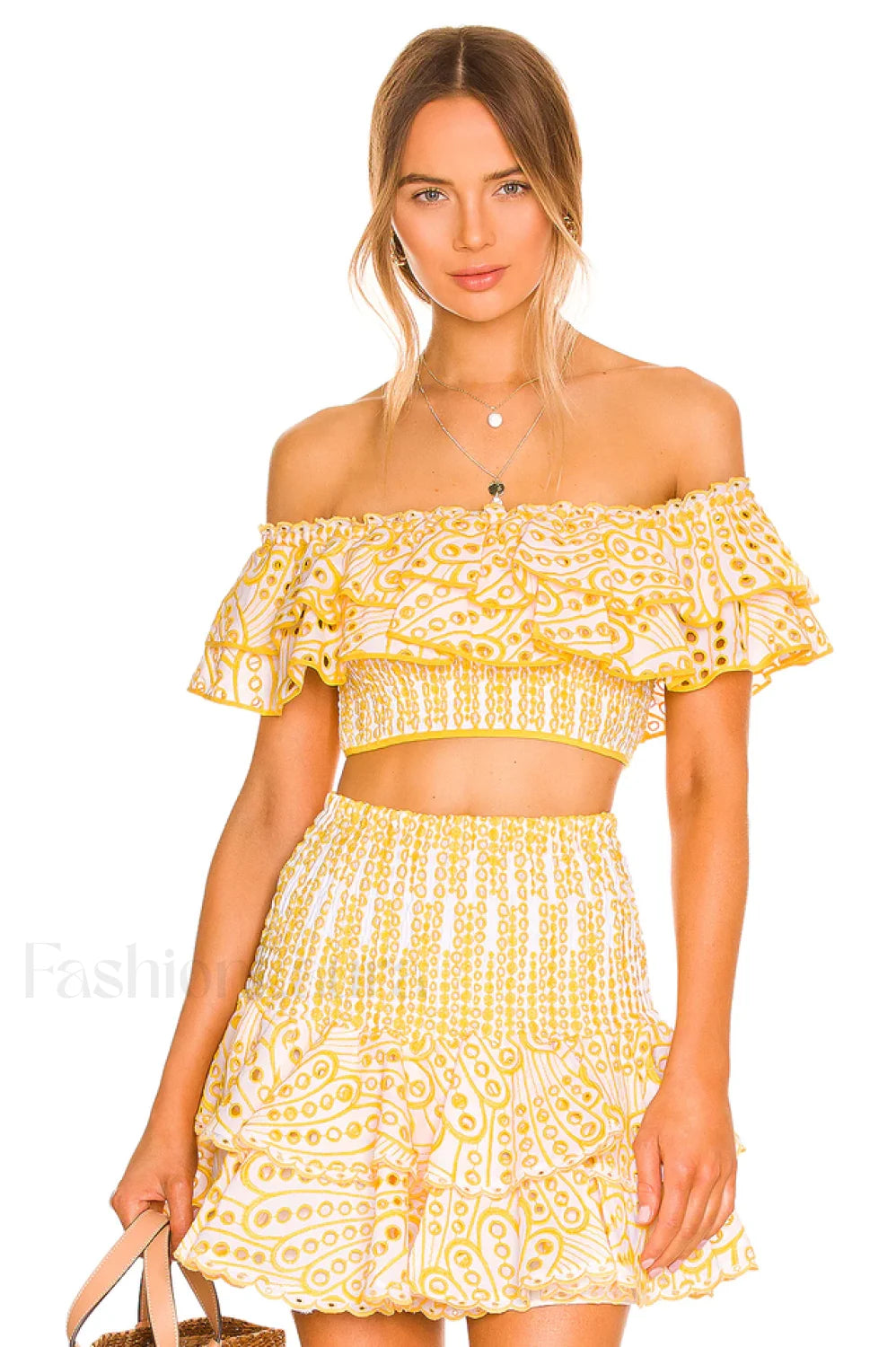 Jessica Bara Stylish Vanessa Ruffle Set S / Yellow