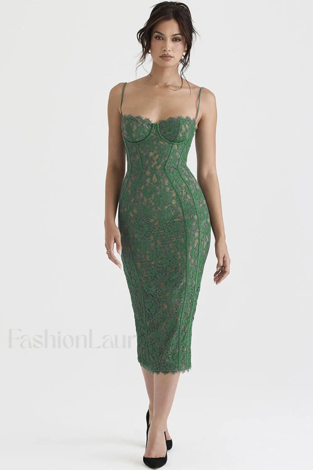 Joelle Forest Stylish Lace Midi Dress Main image