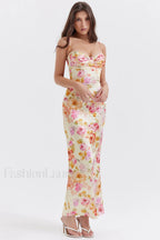 Josefina Ivory Stylish Floral Maxi Dress