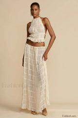 Julie Bella Top Charming & Skirt Set S / Ivory