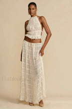Julie Bella Top Charming & Skirt Set S / Ivory