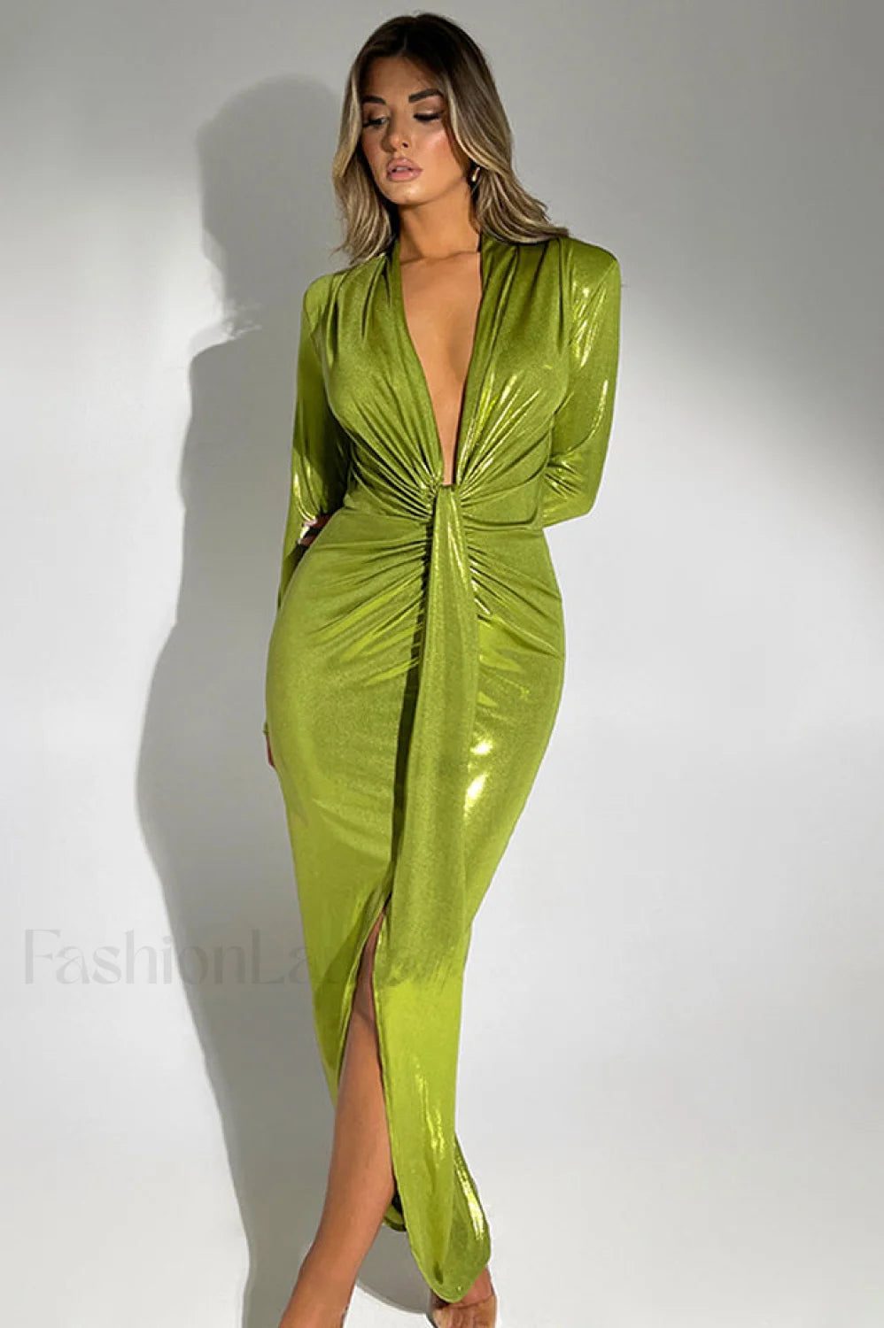Juliette Metallic Stylish Tie Front Dress