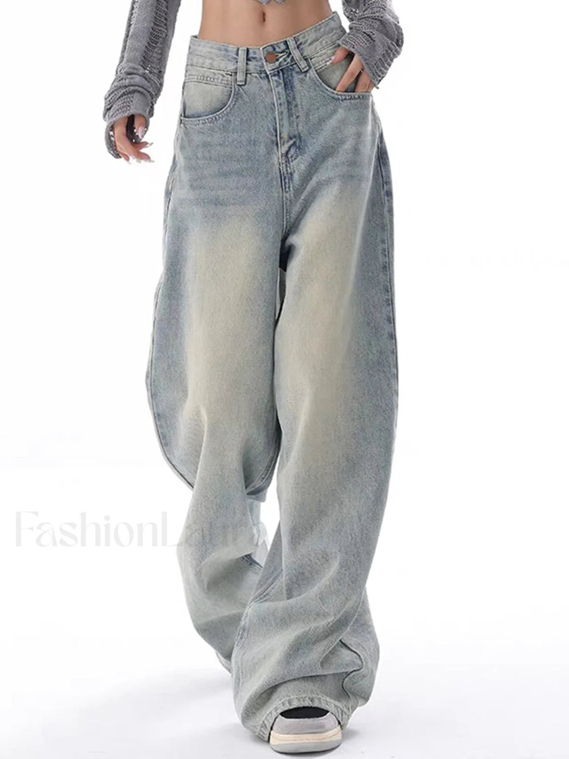 Just Like Magic Trendy Denim Boyfriend Jeans LightBlue / XS Jeans Main image