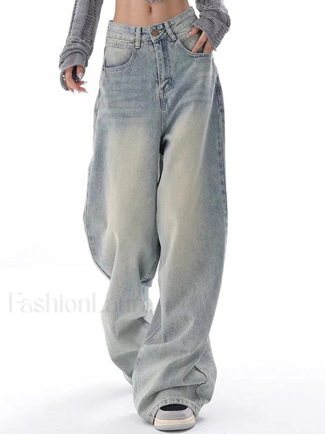 Just Like Magic Trendy Denim Boyfriend Jeans LightBlue / XS Jeans Main image