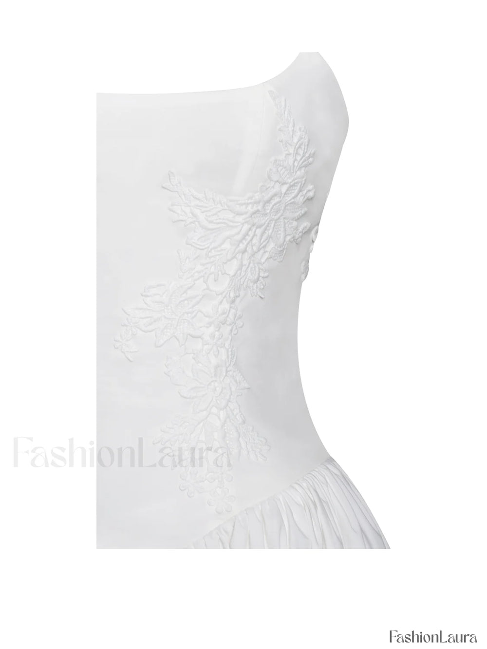 Kadi White Cotton Drop Graceful Waist Corset Mini Dress Dresses