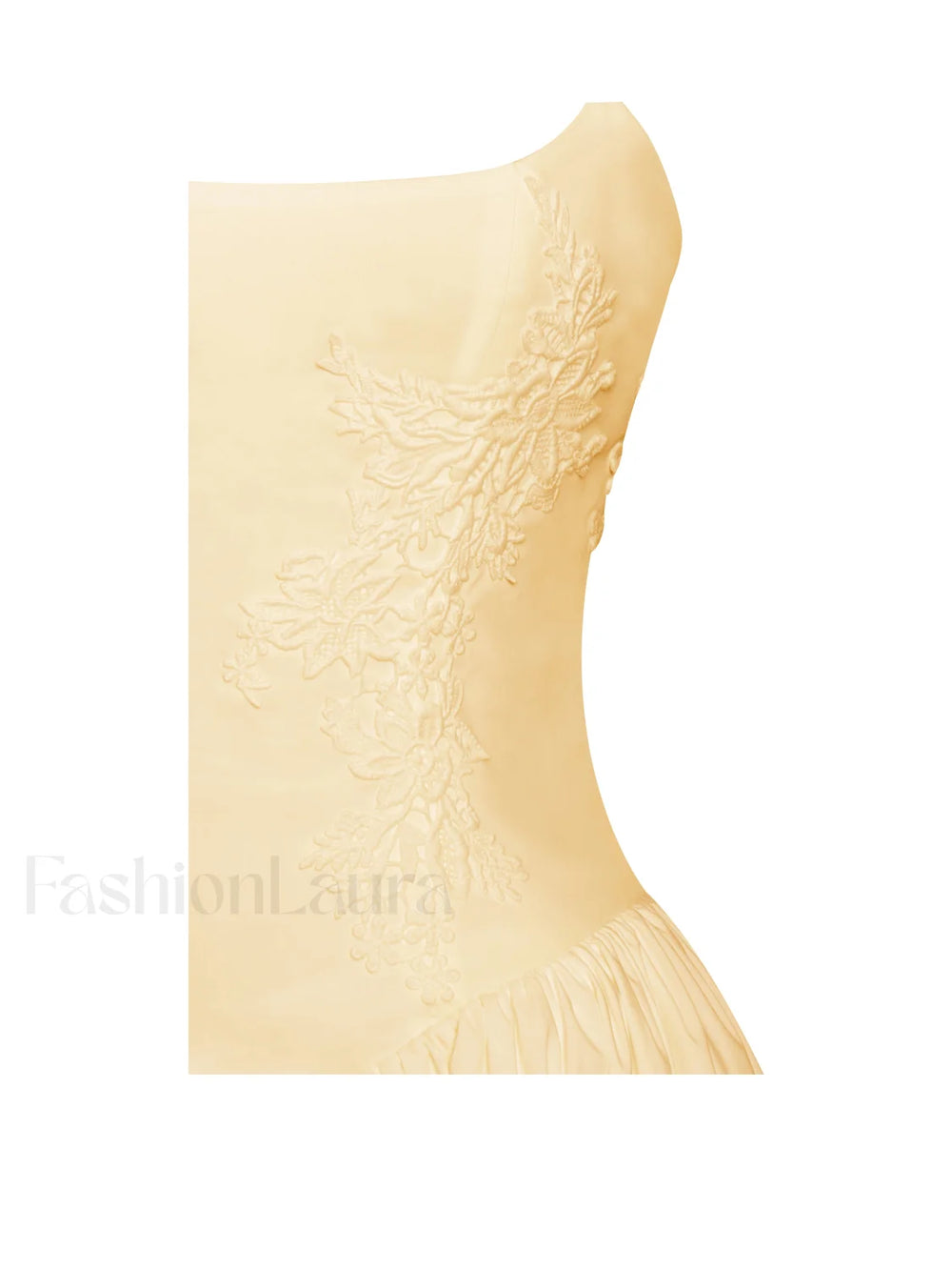 Kadi Yellow Cotton Drop Graceful Waist Corset Mini Dress Dresses