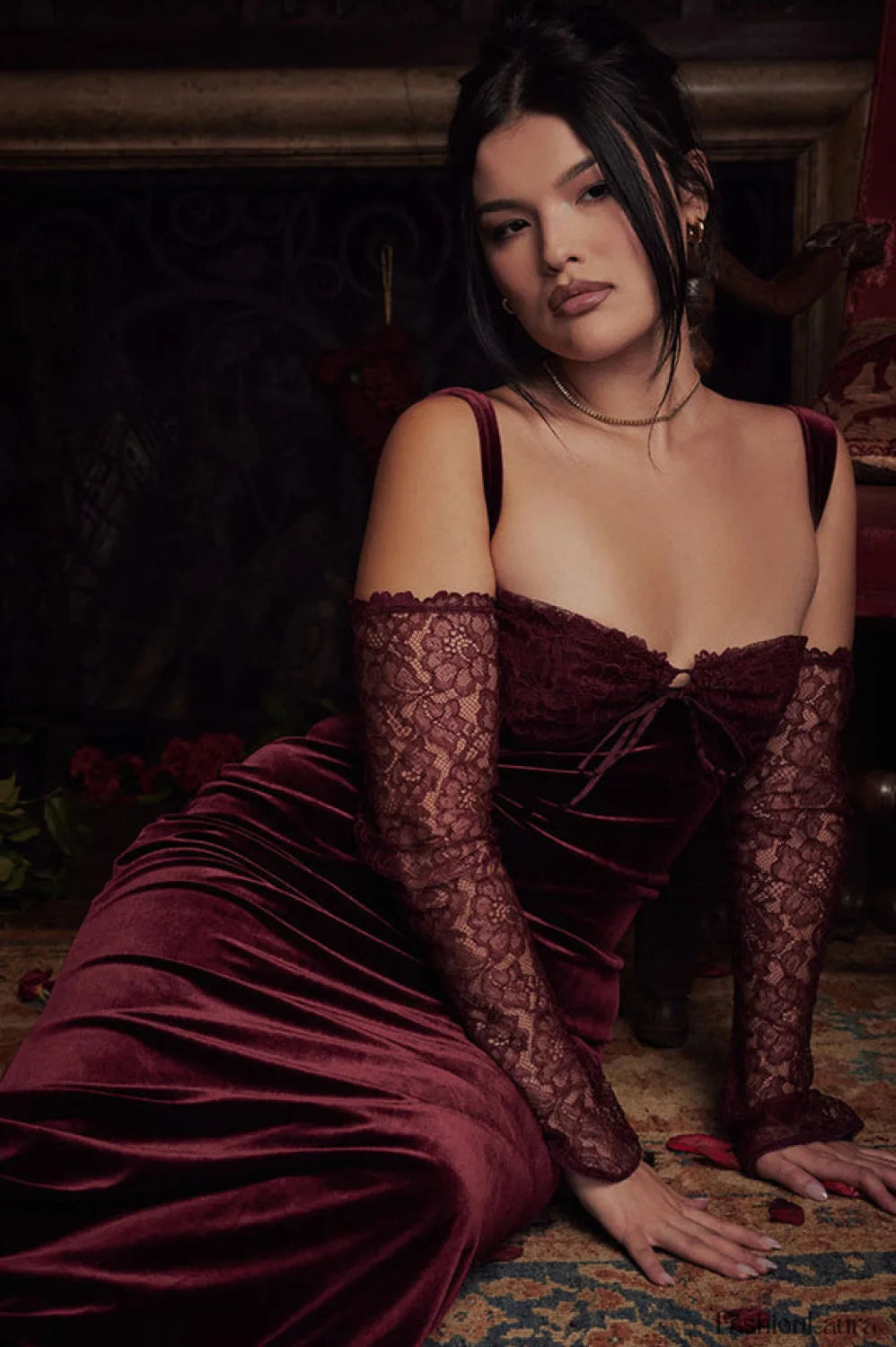 Kaia Evening Stylish Velvet Maxi Dress