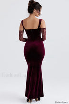 Kaia Evening Stylish Velvet Maxi Dress