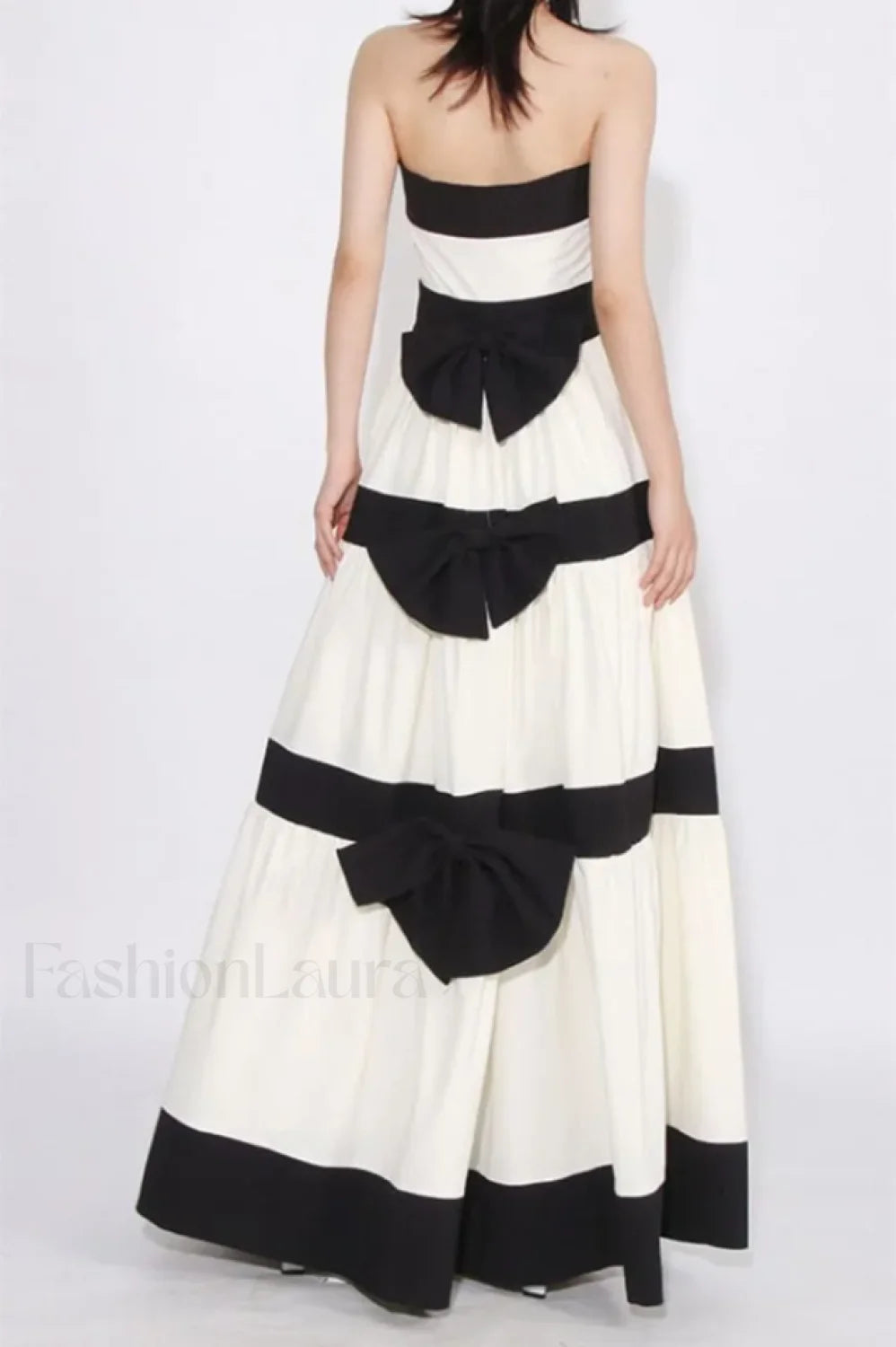 Karen Colorblock Stylish Bowknot Maxi Dress