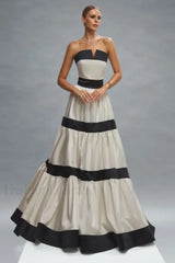 Karen Colorblock Stylish Bowknot Maxi Dress