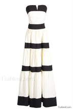 Karen Colorblock Stylish Bowknot Maxi Dress S / Black & White