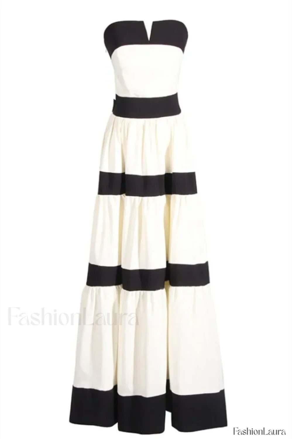Karen Colorblock Stylish Bowknot Maxi Dress S / Black & White