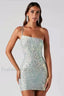 Karla Sequin Iridescent Charming Bodycon Party Dress XS / Mint