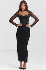 Katarina Black Stylish Maxi Dress