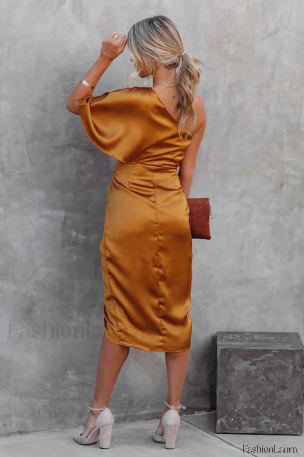 Kelly Satin Stylish Irregular Evening Dress