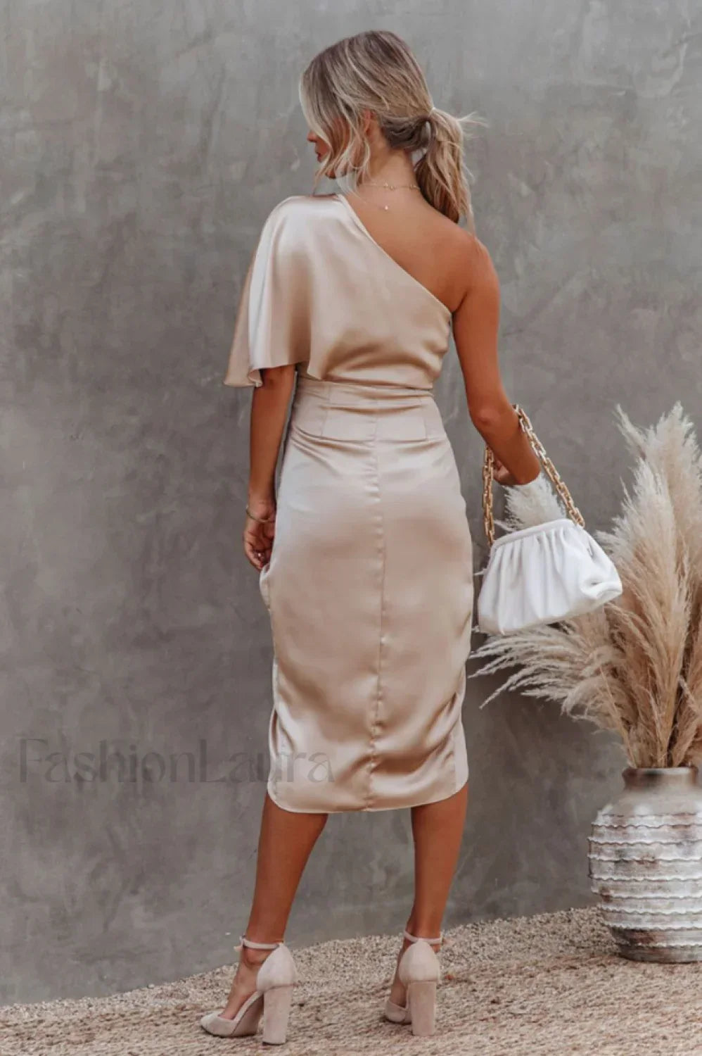 Kelly Satin Stylish Irregular Evening Dress