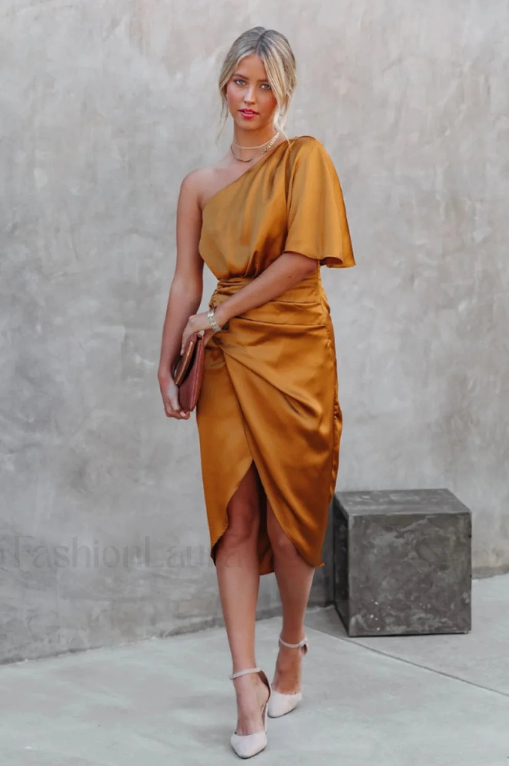 Kelly Satin Stylish Irregular Evening Dress S / 2#