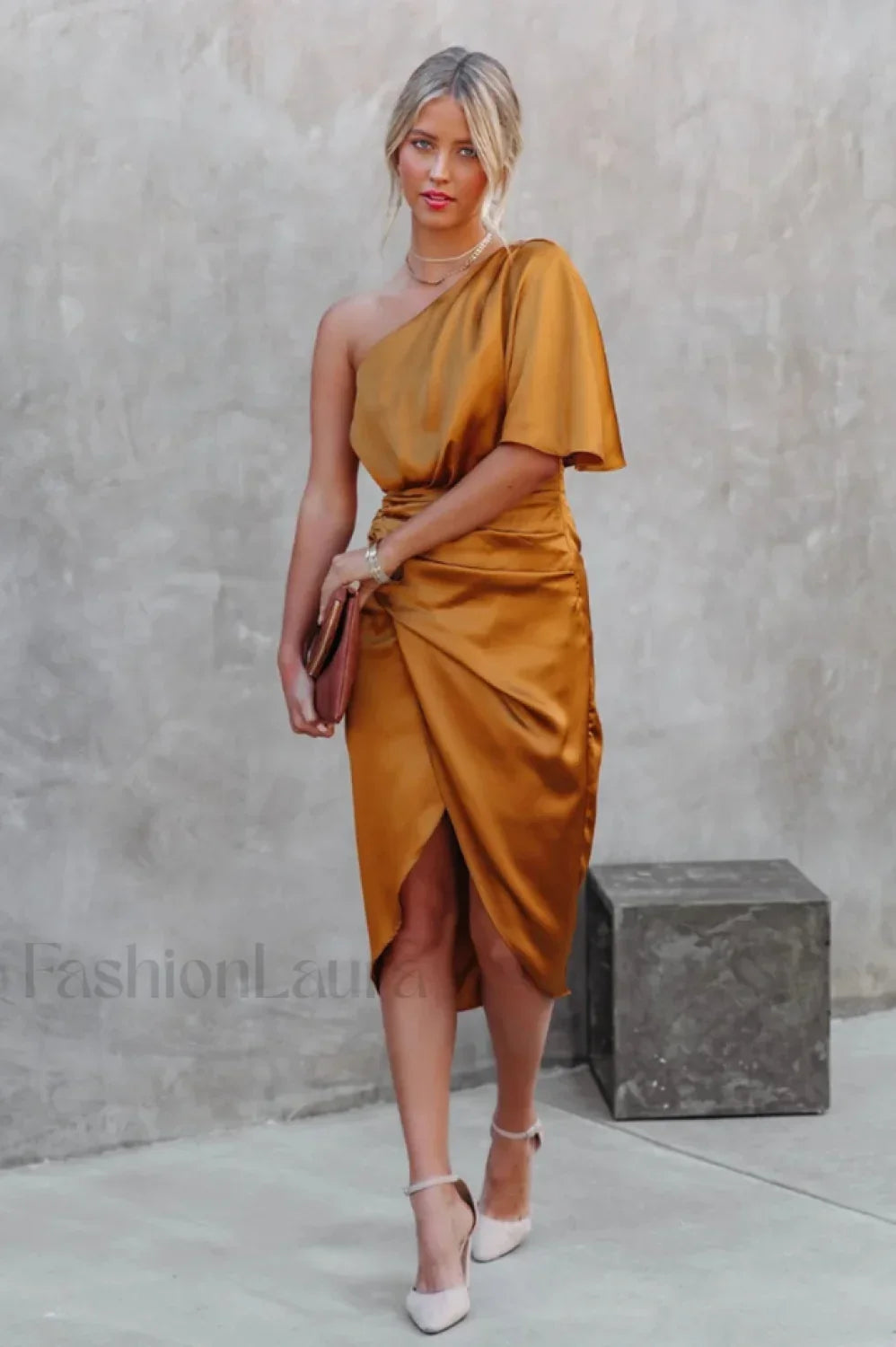 Kelly Satin Stylish Irregular Evening Dress S / 2#