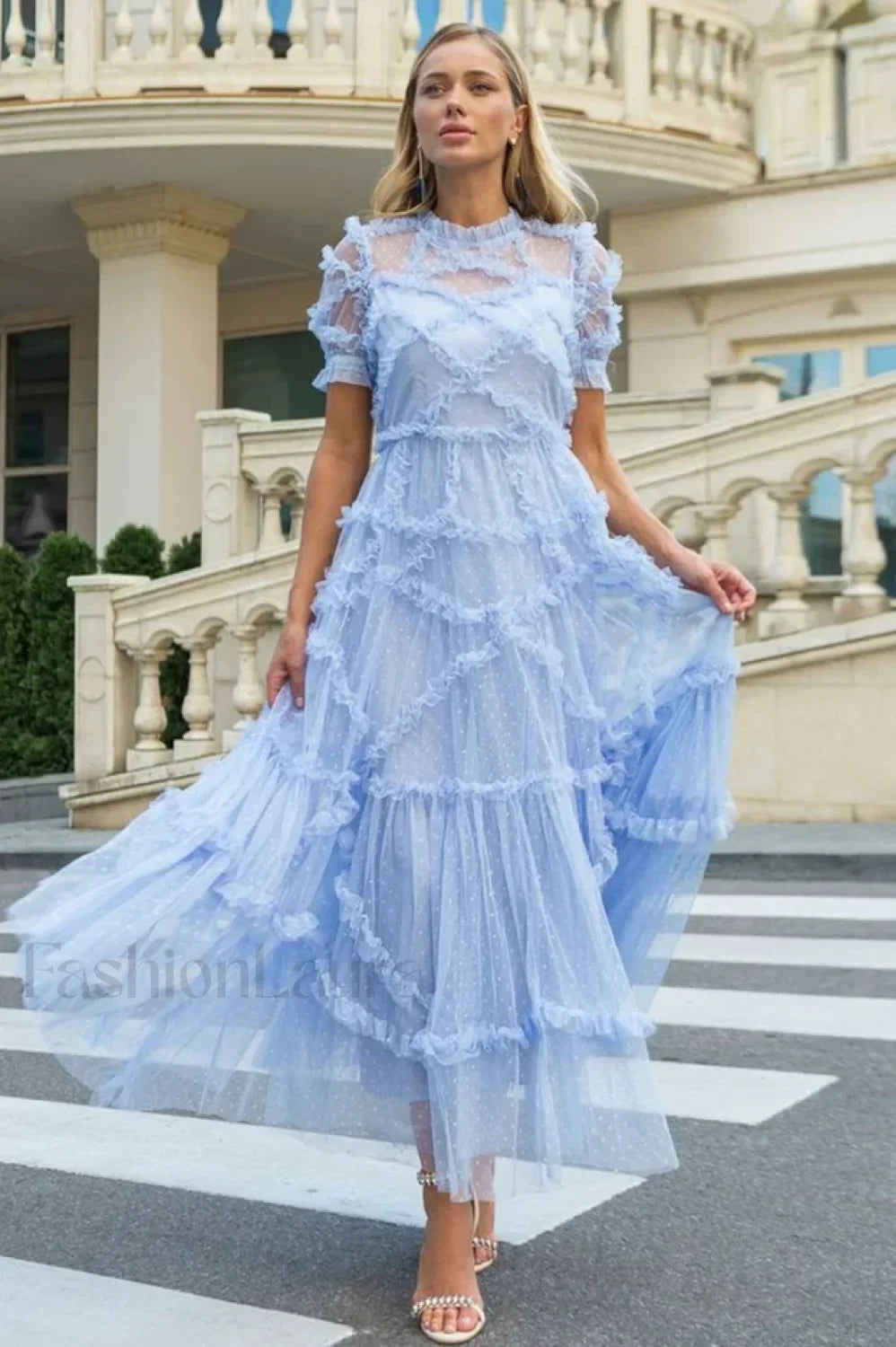 Kinley Ruched Ruffle Charming Hem Maxi Dress Main image