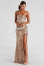 Kinsley Formal Stylish Sequin Mermaid Dress S / Gold