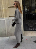 Knit Asymmetric Graceful Button Cardigan Sweaters L