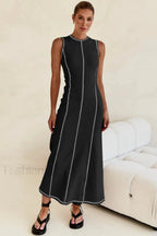 Knit Sleeveless A Line Retro Work Dress
