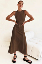 Knit Sleeveless A Line Retro Work Dress