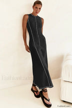 Knit Sleeveless A Line Retro Work Dress