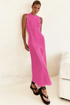 Knit Sleeveless A Line Retro Work Dress