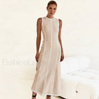 Knit Sleeveless A Line Retro Work Dress