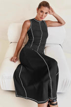 Knit Sleeveless A Line Retro Work Dress